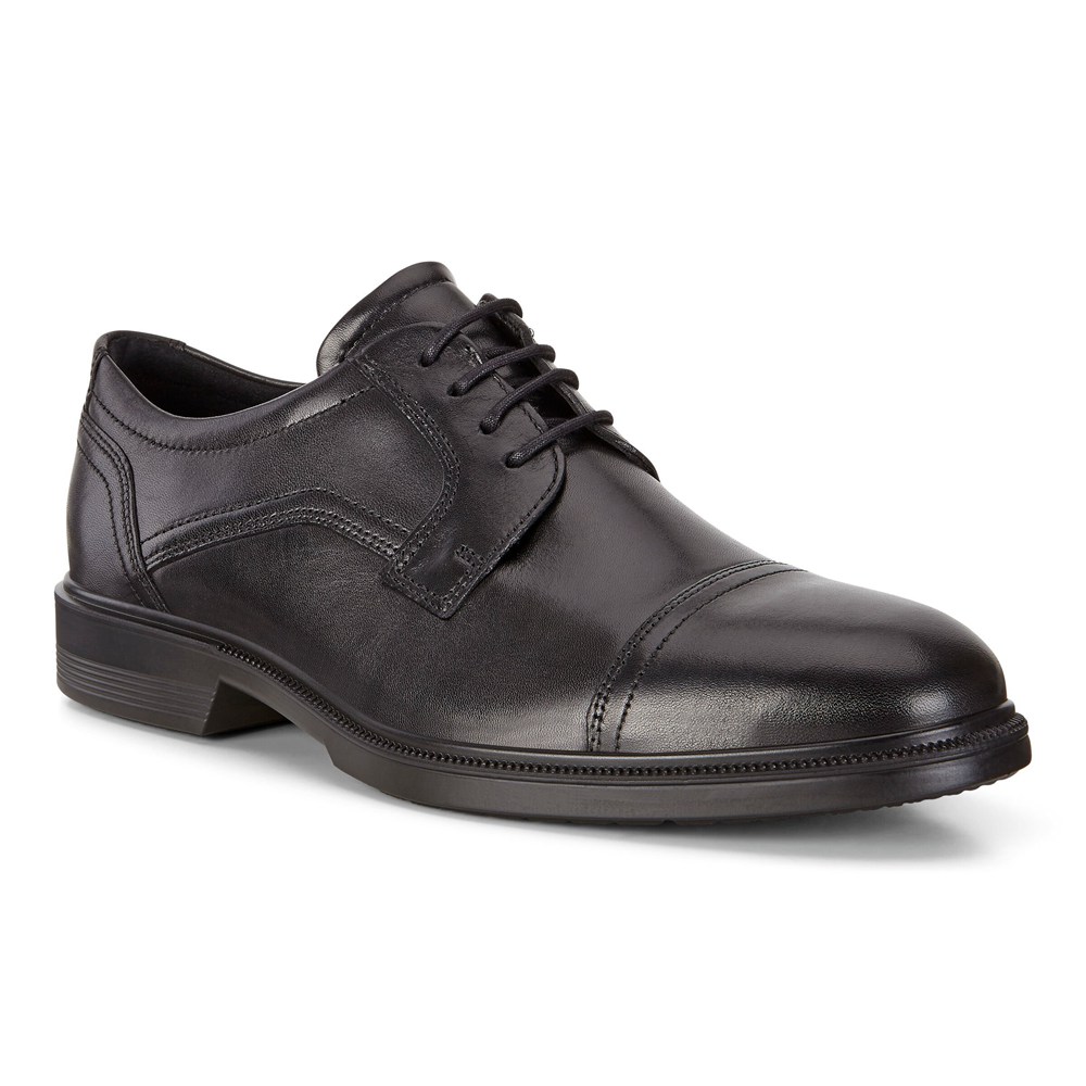 Mens Dress Shoes - ECCO Lisbon Cap Toe Tie - Black - 5104EWLZA